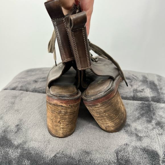 Free People City of Lights Open Toe Booties Lace Up - Picture 4 of 8